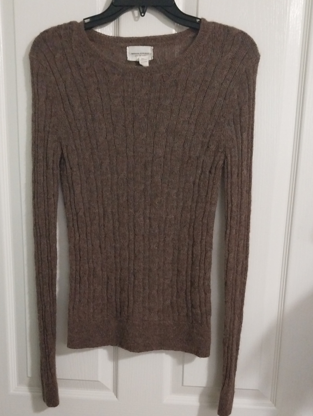 SP Banana Republic Brown Ribbed Crewneck Sweater 100% Alpaca